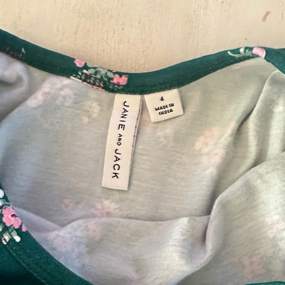 Janie and Jack Teal Floral Kids Dress - Picture 2 of 3